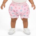 Baby Girls' Light Pink Relaxed Fit Heart Print Ruffle Bloomers, हल्का गुलाबी, small image number null