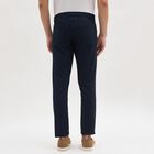 Men's Slim Fit Casual Trousers, नेवी ब्लू, small