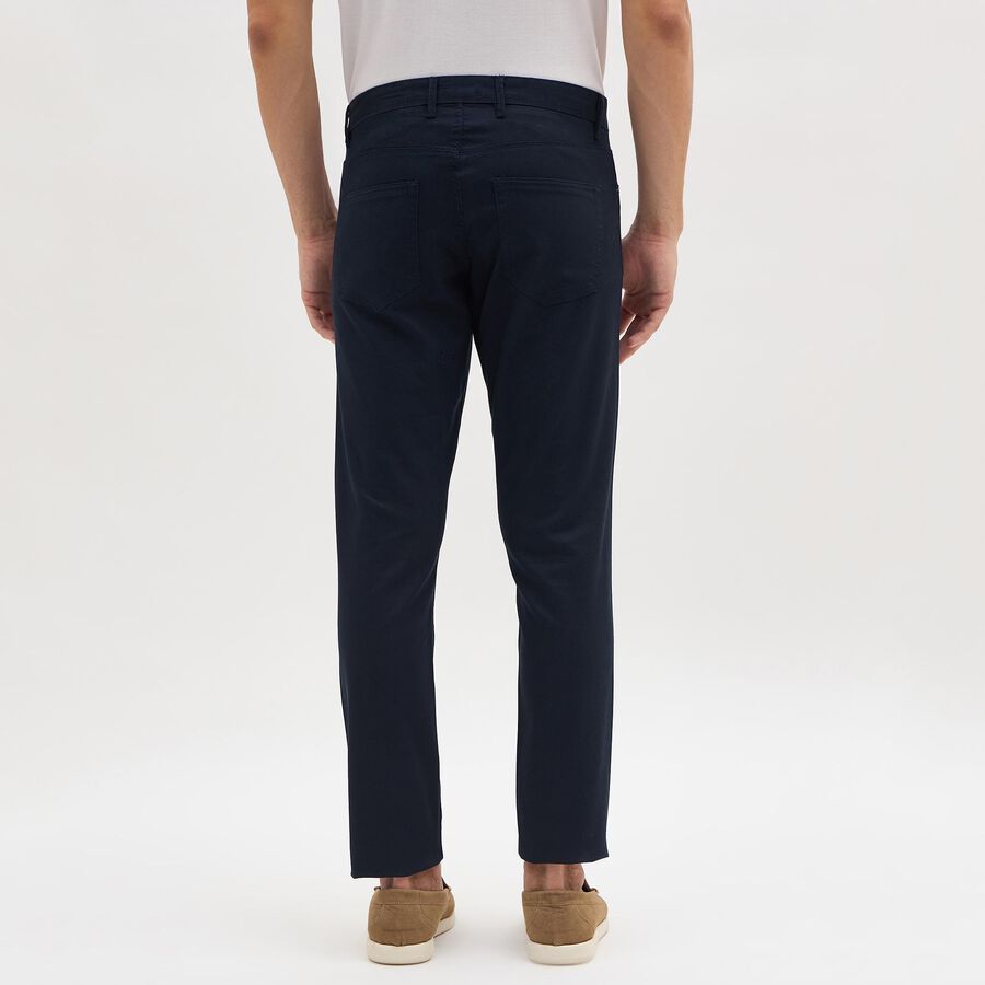 Men's Slim Fit Casual Trousers, नेवी ब्लू, large