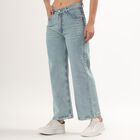 Ladies' 100% Cotton High Rise Jeans , Mid Blue, small image number null