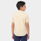 Boys Yellow Cotton Floral Printed Casual Shirt, Yellow, small