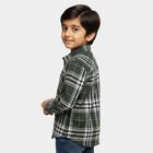 Boys' Dark Forest Green Cotton Full Sleeve Classic Collar Casual Shirt, Dark Green, small image number null