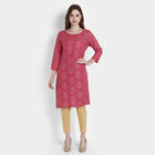 Printed Straight Kurta, Coral, small image number null