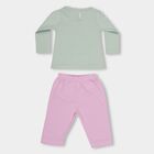 Infants Pastel Green Cotton Round Neck Casual Jumpsuit, हल्का हरा, small image number null