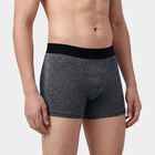 Men's Dark Grey Regular Fit Elasticated Trunks, Dark Grey, small