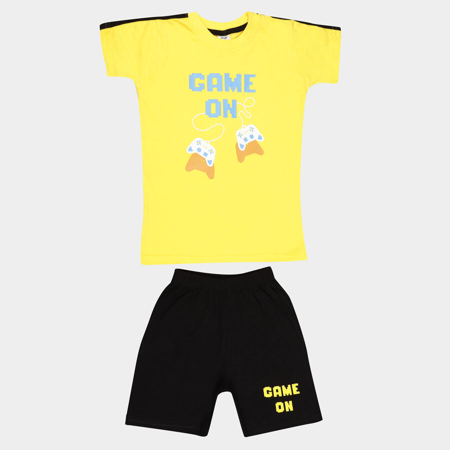 Boys Cotton Baba Suit, Yellow, large image number null