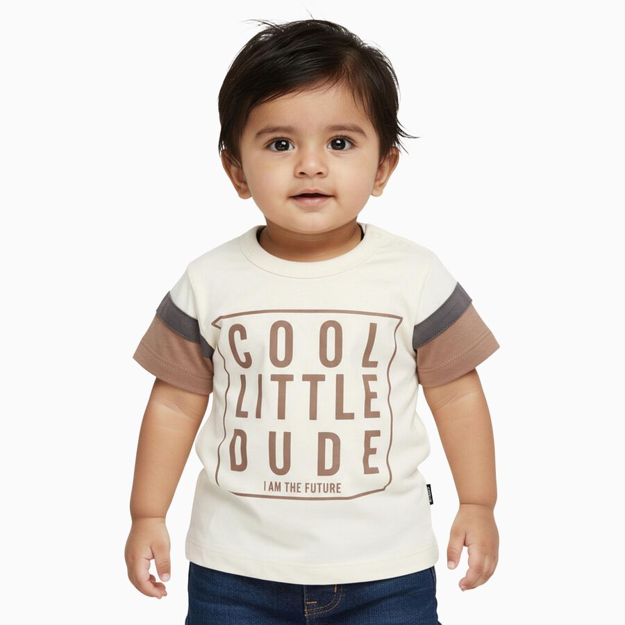 Infants' T-Shirt, Off White, large image number null