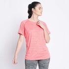 Cut & Sew Round Neck T-Shirt, Pink, small image number null