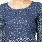 3/4Th Sleeves Flared Kurta, Navy Blue, small image number null