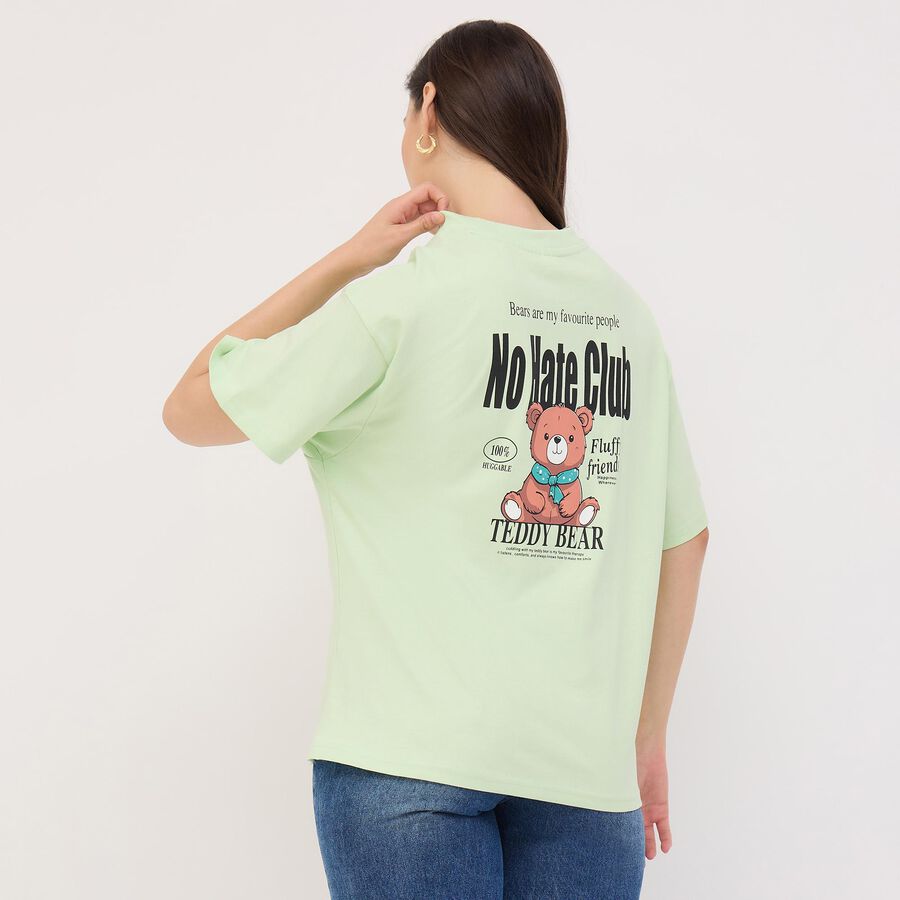 Ladies' 100% Cotton Round Neck T-Shirt, Light Green, large image number null