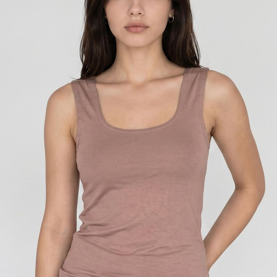 Women's Brown Scoop Neck Camisole Slip, भूरा, large