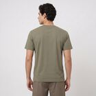Men's Olive Green Round Neck Regular T-Shirt, Olive, small