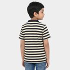 Boys' Navy Blue Polo Neck Striped Polo T-Shirt, Navy Blue, small