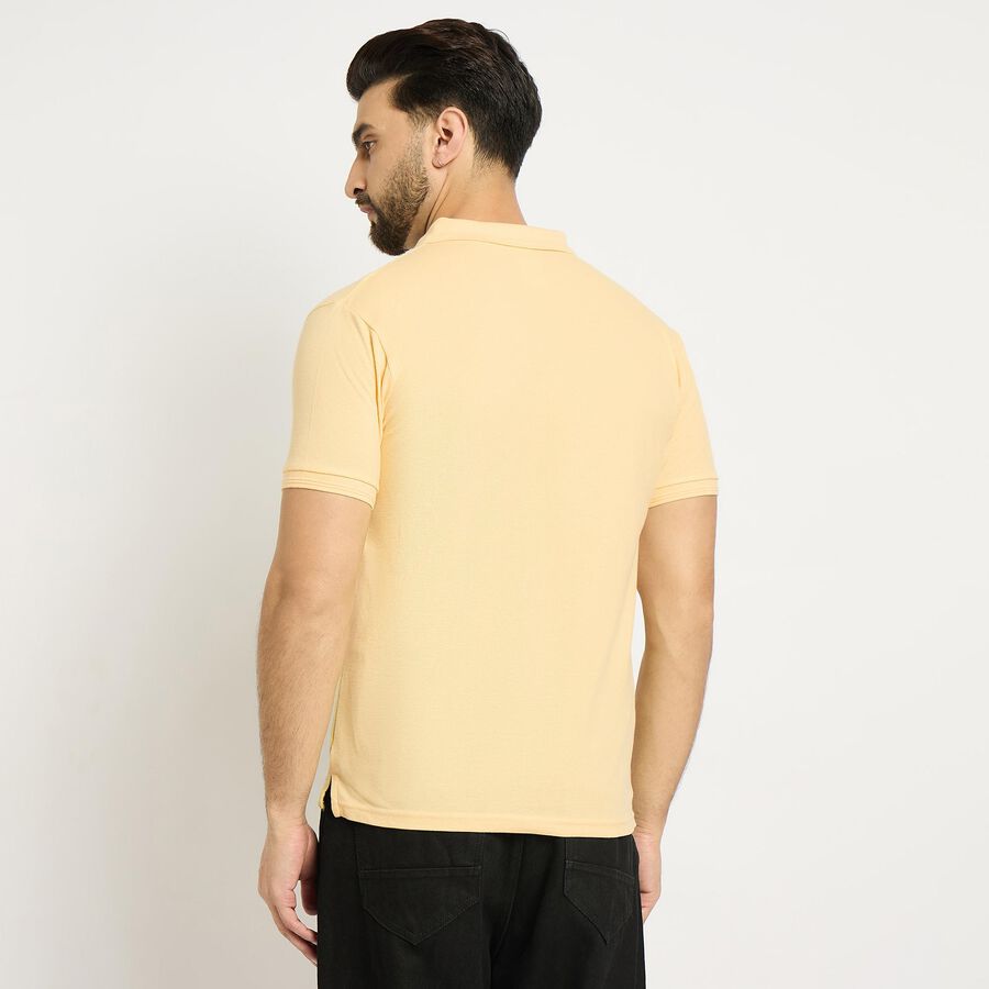 Men's Collared Half Sleeves T-Shirt , Yellow, large image number null