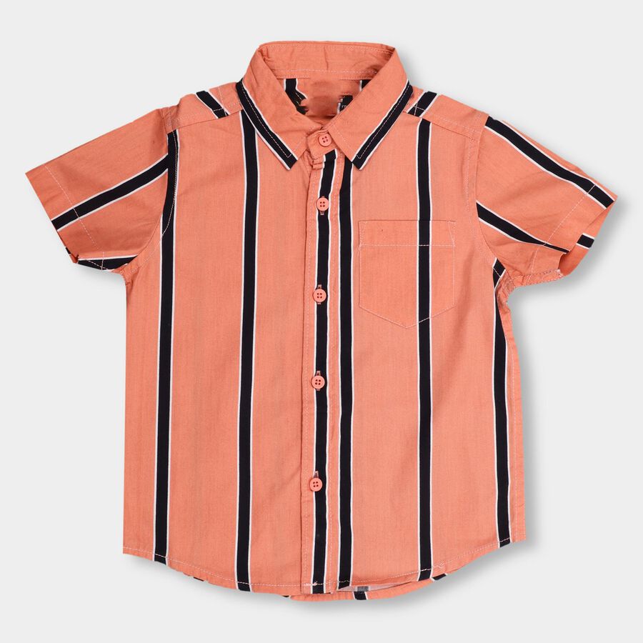 Boys' 100% Cotton Casual Shirt , मूँगा (कोरल), large image number null