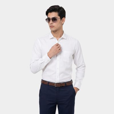Men's White Regular Fit Formal Shirt