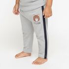 Infants Light Grey Cotton Blend Bear Print Pyjama, Melange Light Grey, small image number null