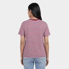 Women's Purple Cotton Blend Round Neck Casual T-Shirt, Purple, small