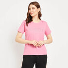 Cotton Round Neck T-Shirt, Pink, small image number null