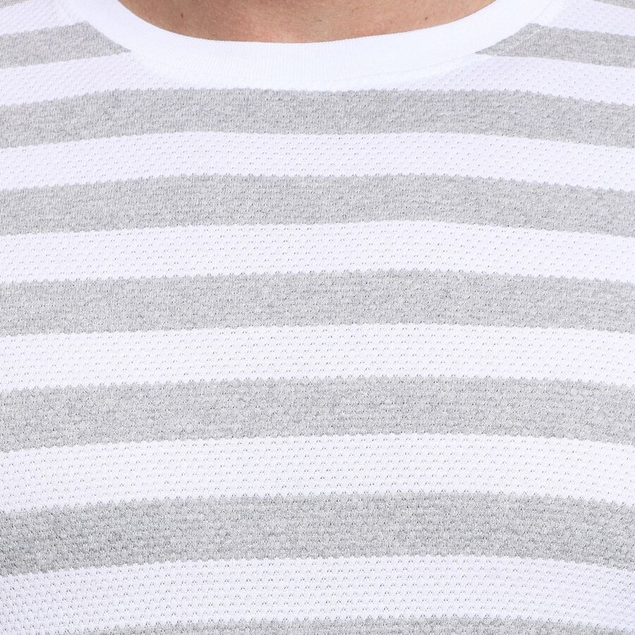 Men's Round Neck Half Sleeves T-Shirt , White, large image number null