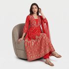 Women's Red Floral Printed Ethnic Set, Red, small
