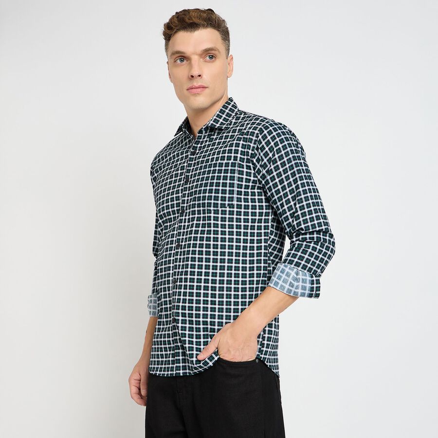 Men's 100% Cotton Casual Shirt, Dark Blue, large image number null