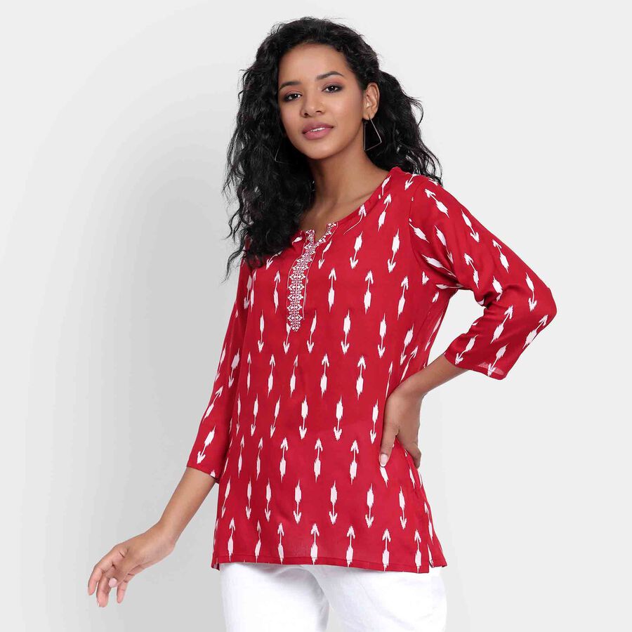 Printed Kurti, Red, large image number null