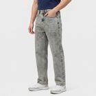 Men's Grey Straight Fit Classic Jeans, हल्का ग्रे, small