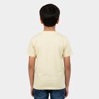Boys White Cotton Round Neck Regular Boys T-Shirt, White, small