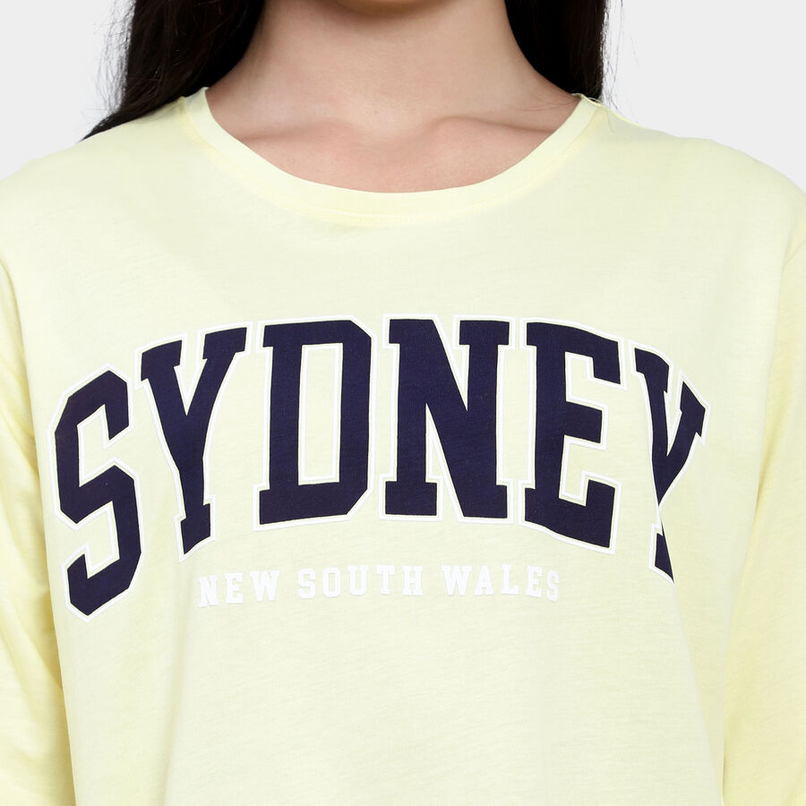 Round Neck T-Shirt, Mustard, large image number null