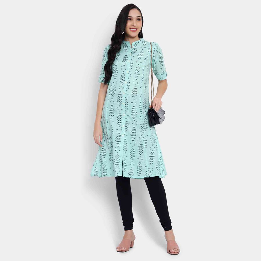 Printed Kurta, Light Green, large image number null