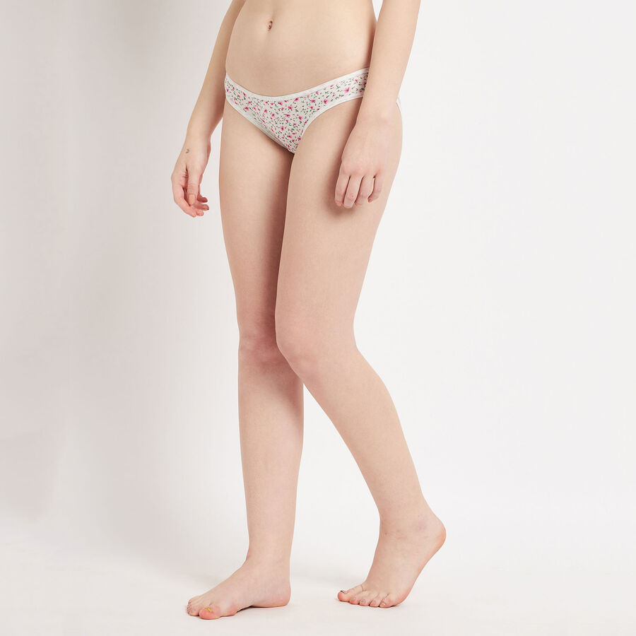 Cotton Printed Panty, Off White, large image number null