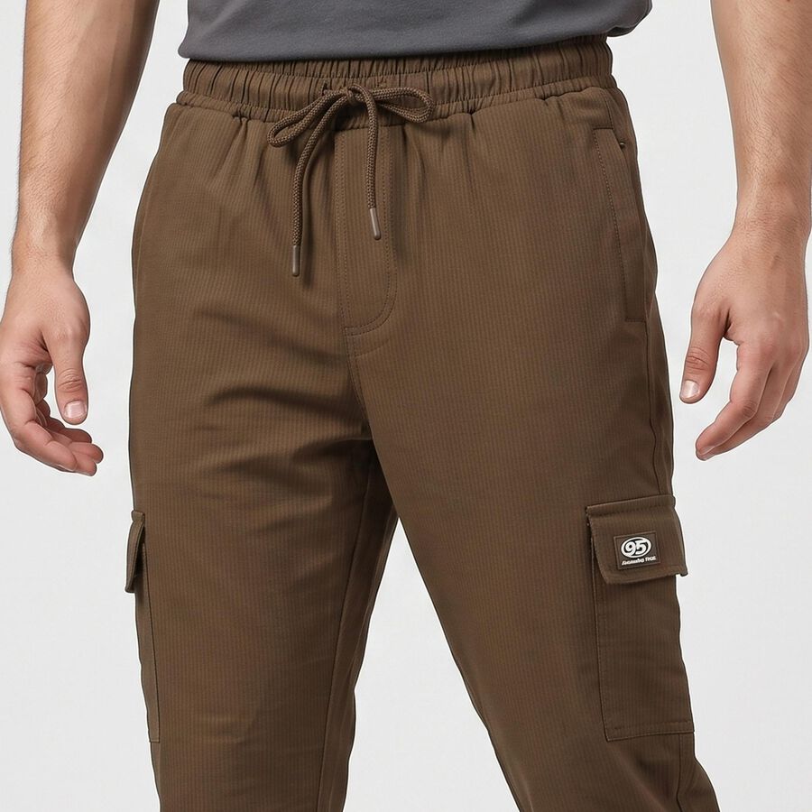 Men's Olive Green Slim Fit Cargo Jogger, Olive, large