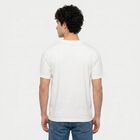 Men's White Cotton Round Neck Regular T-Shirt, White, small