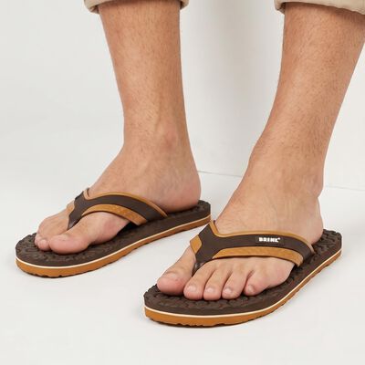 Men's Brown Thong Slip-On Flip-Flops