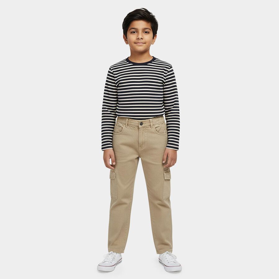 Boys' Beige Regular Fit Jeans, Beige, large