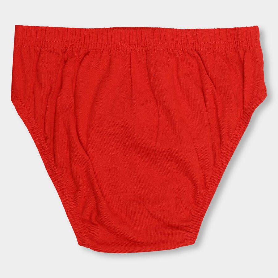 Boys' 100% Cotton Briefs, लाल, large image number null
