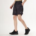 Men's Dark Charcoal Black Regular Length Printed Bermuda Shorts, Black, small image number null