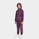 Girls Purple Hooded Neck Lounge Style Hipster Set, Purple, small