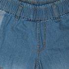 Girls' Light Blue Wide Leg Cargo Style Jeans, मध्यम नीला, small