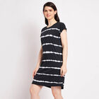 Cotton Stripes Dress, Black, small image number null