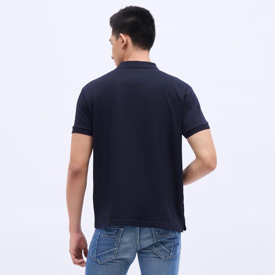 Men's Deep Midnight Navy Blue Polo Neck Polo Tee Shirt, नेवी ब्लू, large image number null