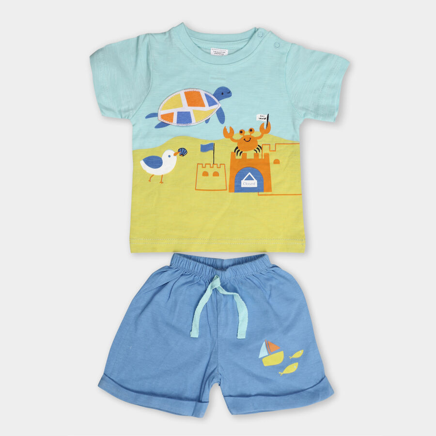 Infant Boy's Cotton Baba Suit, रॉयल ब्लू, large image number null