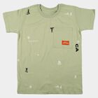 Boys Green Cotton Round Neck Casual Boys T-Shirt, Light Green, small