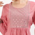 Women's Light Lavender Purple Round Neck Solid Kurti, बैंगनी, small image number null