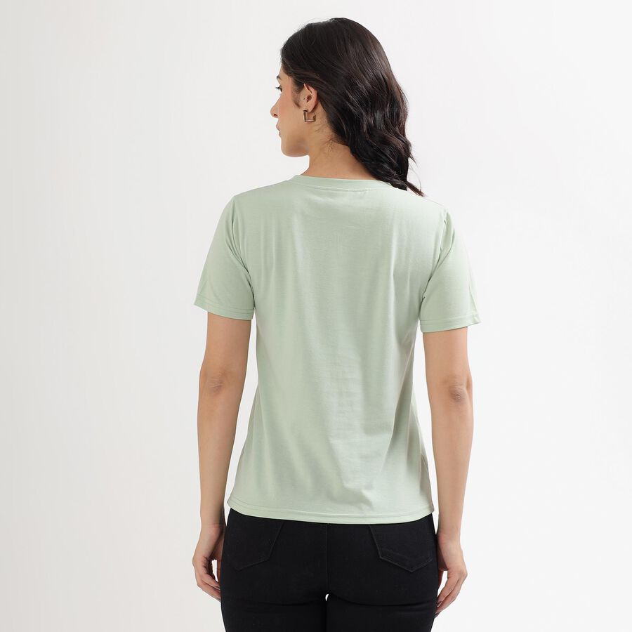 Women's Mint Green Round Neck T-Shirt, हल्का हरा, large image number null