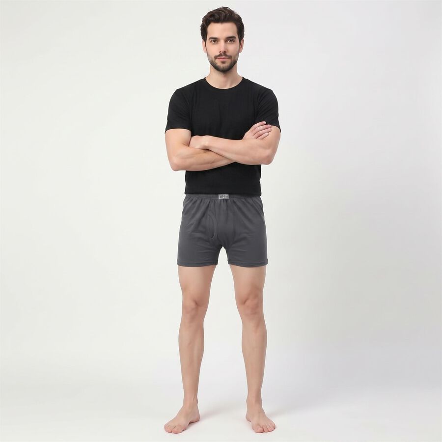 Men's Mid Blue Regular Fit Trunks, मध्यम नीला, large
