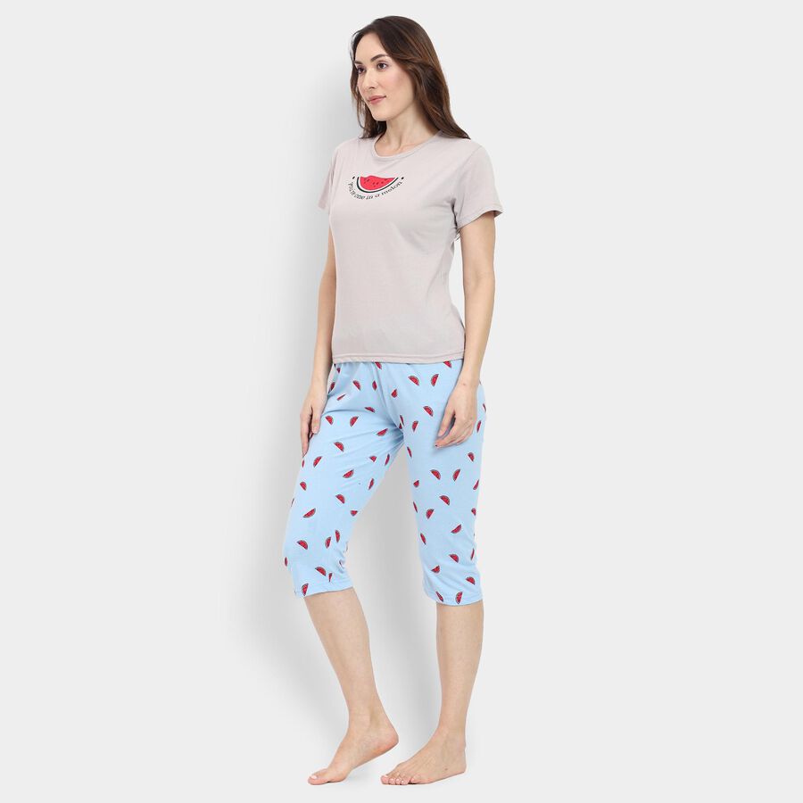 Ladies' Night Suit, हल्का ग्रे, large image number null