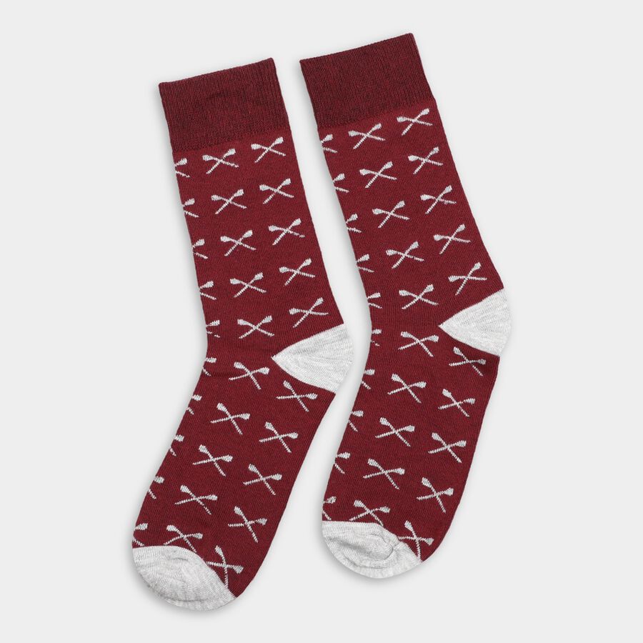 Men's Socks (Pack of 2), Maroon, large