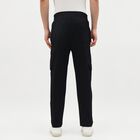 Men's Jet Black Tapered Cargo Jogger, काला, small image number null